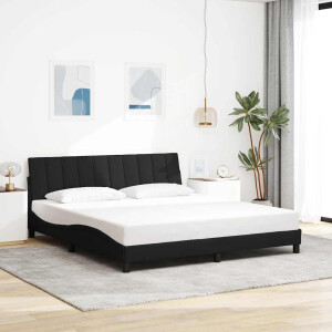 vidaXL Bedframe zonder matras "Hanko" stof zwart 180x200 cm