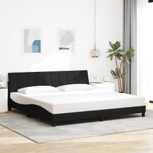 vidaXL Bedframe zonder matras "Hanko" stof zwart 200x200 cm