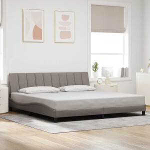 vidaXL Bedframe zonder matras "Hanko" stof taupe 200x200 cm