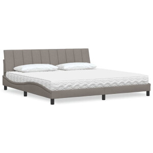 vidaXL Bed met matras "Hanko" stof taupe 200x200 cm