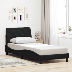 vidaXL Bedframe zonder matras 80x200 cm stof zwart