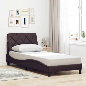 vidaXL Bedframe zonder matras 80x200 cm stof donkerbruin