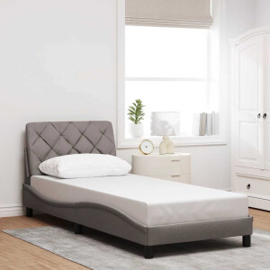 vidaXL Bedframe zonder matras 90x200 cm stof taupe