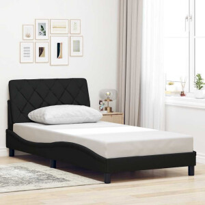 vidaXL Bedframe zonder matras 100x200 cm stof zwart
