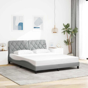 vidaXL Bedframe zonder matras stof lichtgrijs 160x200 cm