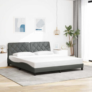 vidaXL Bedframe zonder matras stof donkergrijs 180x200 cm