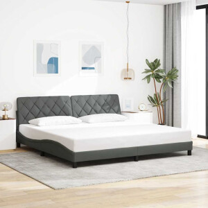 vidaXL Bedframe zonder matras stof donkergrijs 200x200 cm