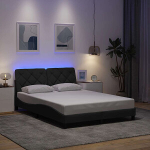 vidaXL Bedframe met LED zonder matras 120x200 cm stof donkergrijs