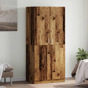 vidaXL Kledingkast 90x52x200 cm bewerkt hout oud houtkleurig