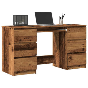 vidaXL Schrijftafel 140x50x77 cm bewerkt hout oud houtkleurig