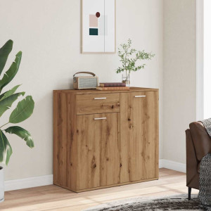 vidaXL Dressoir 80x36x75 cm bewerkt hout artisanaal eikenkleur