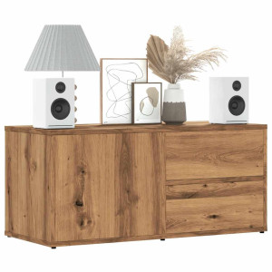 vidaXL Tv-meubel 80x34x35,5 cm bewerkt hout artisanaal eikenkleur