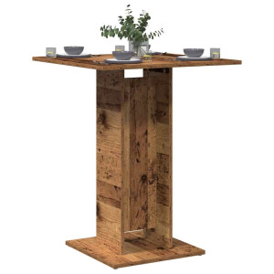 vidaXL Bistrotafel 60x60x75 cm bewerkt hout oud houtkleurig