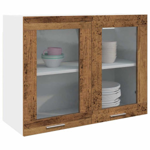 vidaXL Bovenkast Lyon 80x31x60 cm bewerkt hout oud houtkleurig