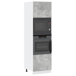 vidaXL Magnetronkast 60x57x207 cm spaanplaat betongrijs