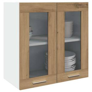 vidaXL Keukenwandkast met glazen deur 60x31x60 cm artisanaal eiken