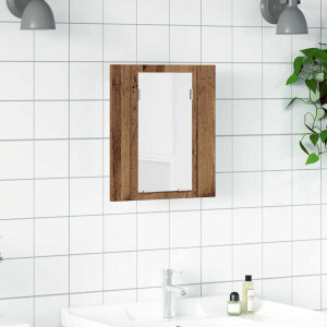 vidaXL Badkamerspiegelkast LED 40x12x45 cm bewerkt hout oud hout