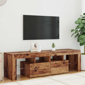 vidaXL Tv-meubel met LED 140x36,5x40 cm bewerkt hout oud hout