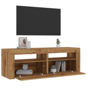 vidaXL Tv-meubel met LED 120x35x40 cm bewerkt hout artisanaal eiken