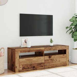 vidaXL Tv-meubel met LED 120x35x40 cm bewerkt hout oud hout