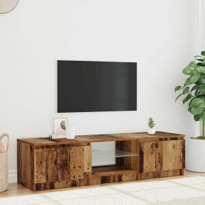 vidaXL Tv-meubel met LED 140x40x36 cm bewerkt hout oud houtkleurig