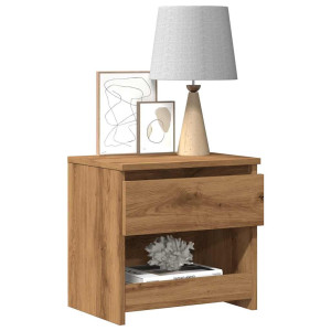 vidaXL Nachtkastjes 2 st 40x30x39 cm bewerkt hout artisanaal eiken