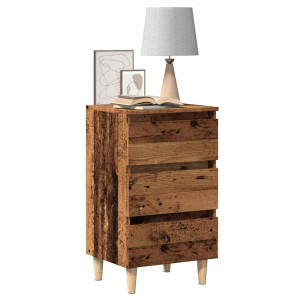 vidaXL Nachtkastje 40x35x69 cm bewerkt hout oud houtkleurig