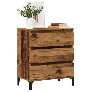 vidaXL Dressoir 60x35x70 cm bewerkt hout oud houtkleurig