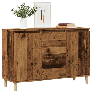 vidaXL Dressoir 102x35x70 cm bewerkt hout oud houtkleurig