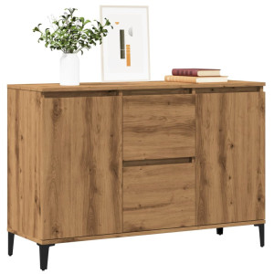 vidaXL Dressoir 102x35x70 cm bewerkt hout artisanaal eikenkleurig
