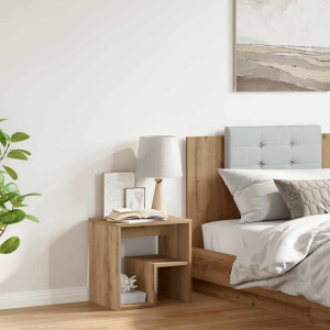 vidaXL Nachtkastje 40x30x40 cm bewerkt hout artisanaal eikenkleurig