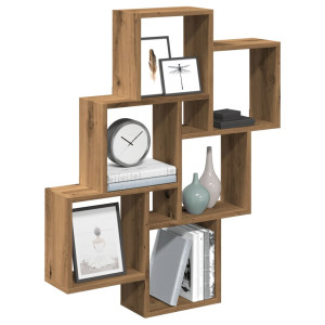 vidaXL Wandschap kubus 78x15x93 cm bewerkt hout artisanaal eikenkleur