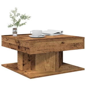 vidaXL Salontafel 55x55x30 cm bewerkt hout oud houtkleurig