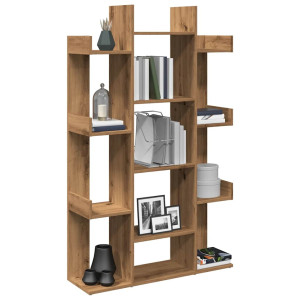 vidaXL Boekenkast 86x25,5x140 cm bewerkt hout artisanaal eikenkleur
