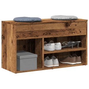 vidaXL Schoenenbank 80x30x45 cm bewerkt hout oud houtkleurig