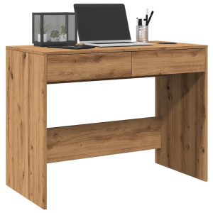 vidaXL Bureau 101x50x76,5 cm bewerkt hout artisanaal eikenkleur