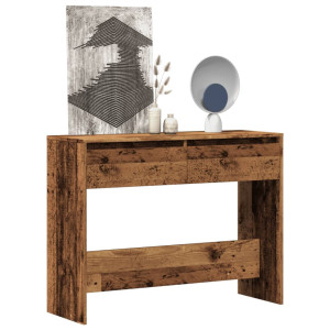vidaXL Wandtafel 100x35x76,5 cm bewerkt hout oud houtkleurig