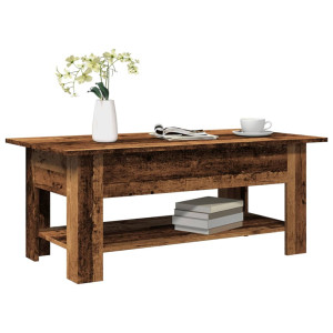 vidaXL Salontafel 102x55x42 cm bewerkt hout oud houtkleurig