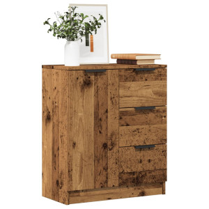 vidaXL Dressoir 60x30x70 cm bewerkt hout oud houtkleurig