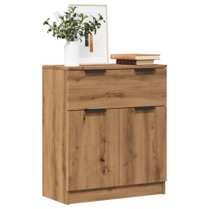 vidaXL Dressoir 60x30x70 cm bewerkt hout artisan eikenkleurig