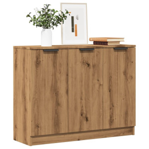 vidaXL Dressoir 90,5x30x70 cm bewerkt hout artisanaal eikenkleur