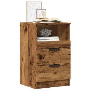 vidaXL Nachtkastjes 2 st 40x36x65 cm bewerkt hout oud houtkleurig
