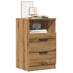 vidaXL Nachtkastjes 2 st 40x36x65cm bewerkt hout artisanaal eikenkleur