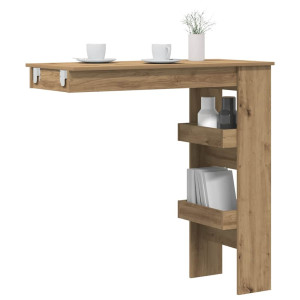 vidaXL Bartafel wandgemonteerd 102x45x103,5 cm bewerkt hout artisanaal