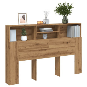 vidaXL Hoofdbordkast 160x19x103,5cm bewerkt hout artisanaal eikenkleur