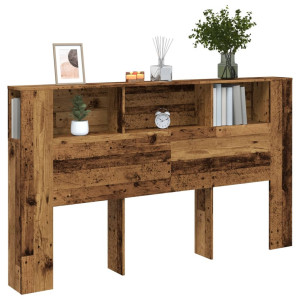 vidaXL Hoofdbordkast 180x18,5x102,5 cm bewerkt hout oud houtkleurig