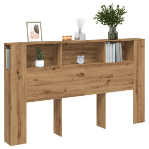 vidaXL Hoofdbordkast 180x18,5x102,5 cm bewerkt hout artisanaal eiken