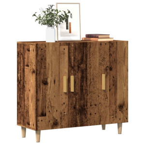 vidaXL Dressoir 90x34x80 cm bewerkt hout oud houtkleurig