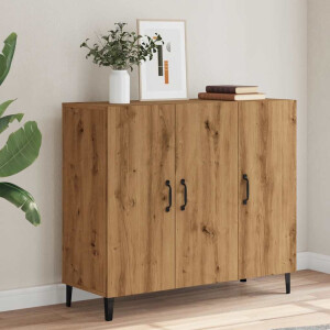 vidaXL Dressoir 90x34x80 cm bewerkt hout artisanaal eikenkleur