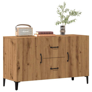 vidaXL Dressoir 100x36x60 cm bewerkt hout artisanaal eikenkleurig